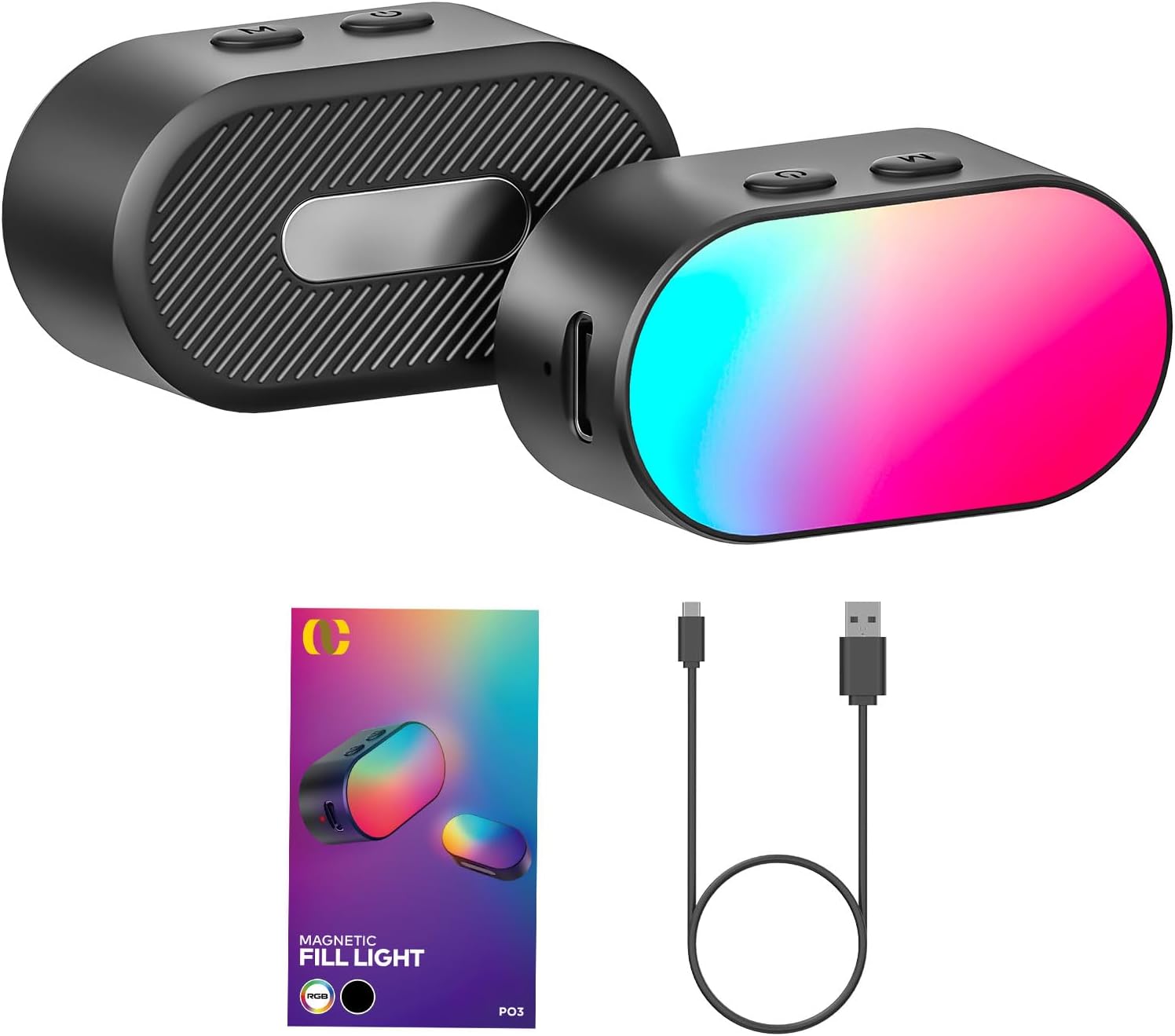 Photography Lighting Spotlight - AOCHUAN Mini RGB Magnetisches Fülllicht 3-Stopp-Helligkeit