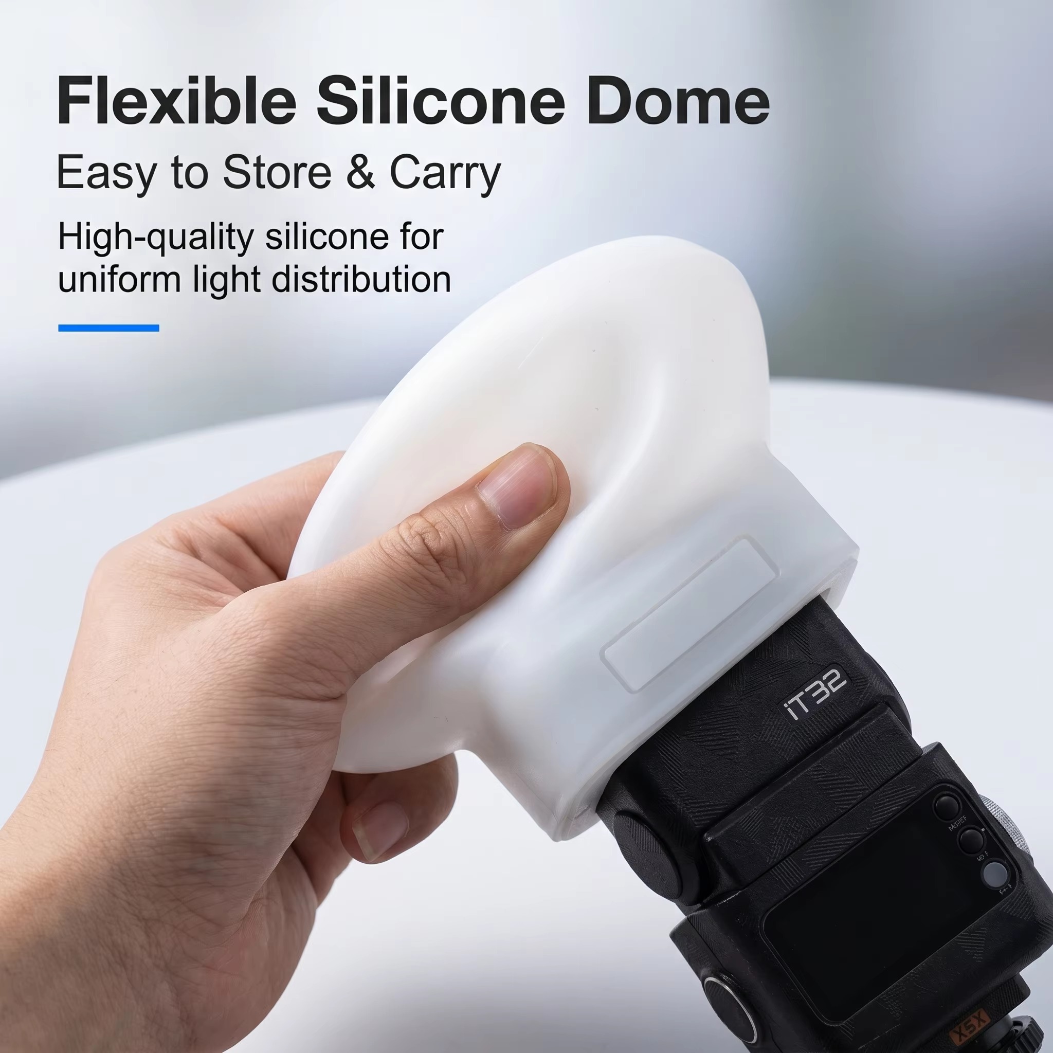 Photography Lighting Diffuser - Silikon-Blitzdiffusor-Abdeckung, kompatibel mit Godox IT32, weiches
