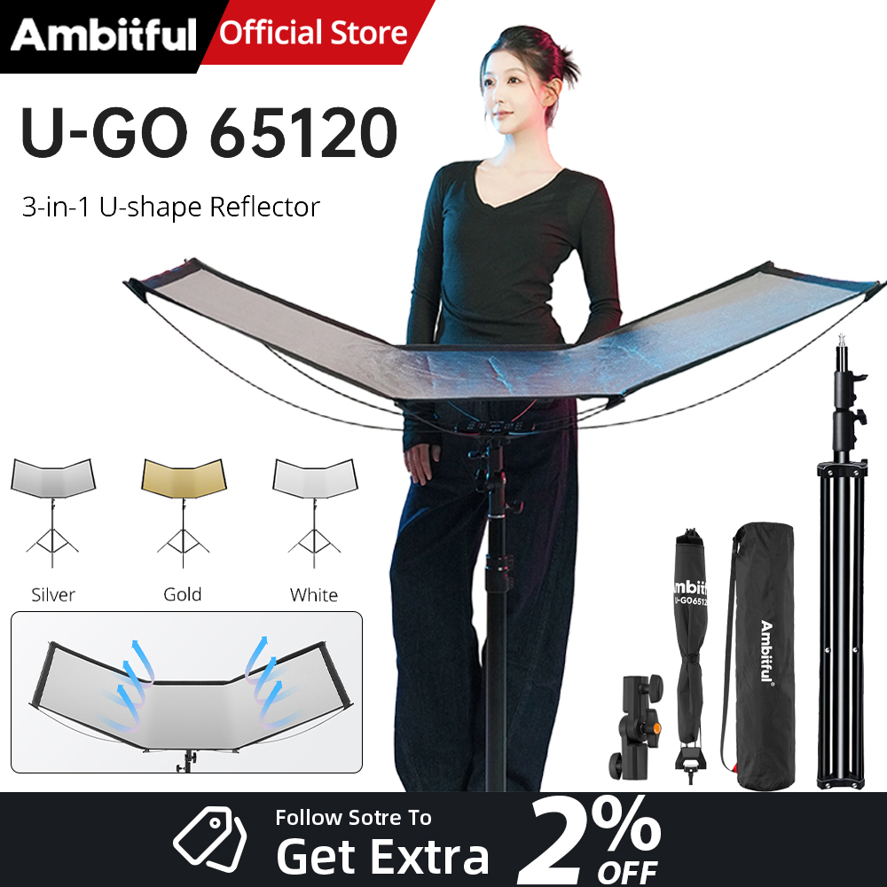 Photography Types Of Lighting - AMBITFUL 3in1 U-Typ Lichtdiffusor-Reflektor-Kit 280 cm