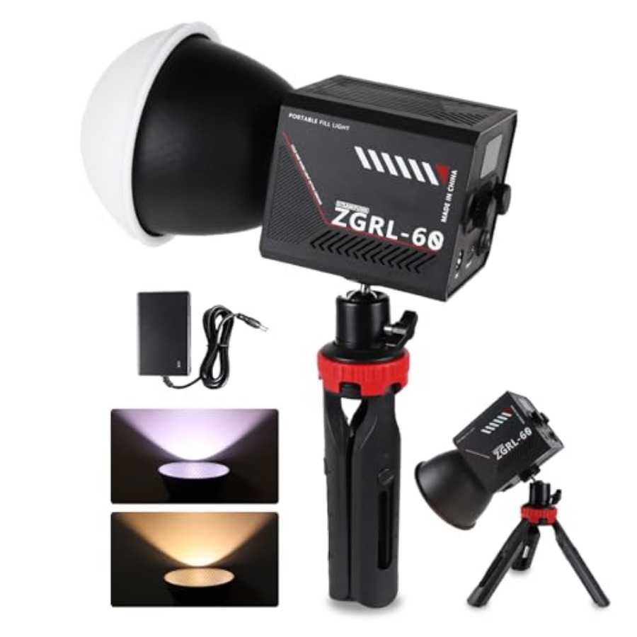 Photography Lighting Spotlight - 60W COB LED-Videoleuchte, tragbar mit 8000