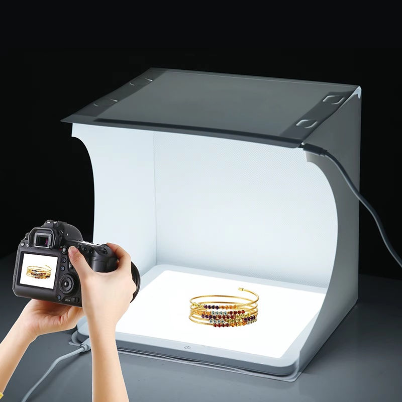 Photography Lighting Background - 20cm Tragbare Fotobox Faltbares LED-Lichtzelt Fotostudio-Lichtzelt