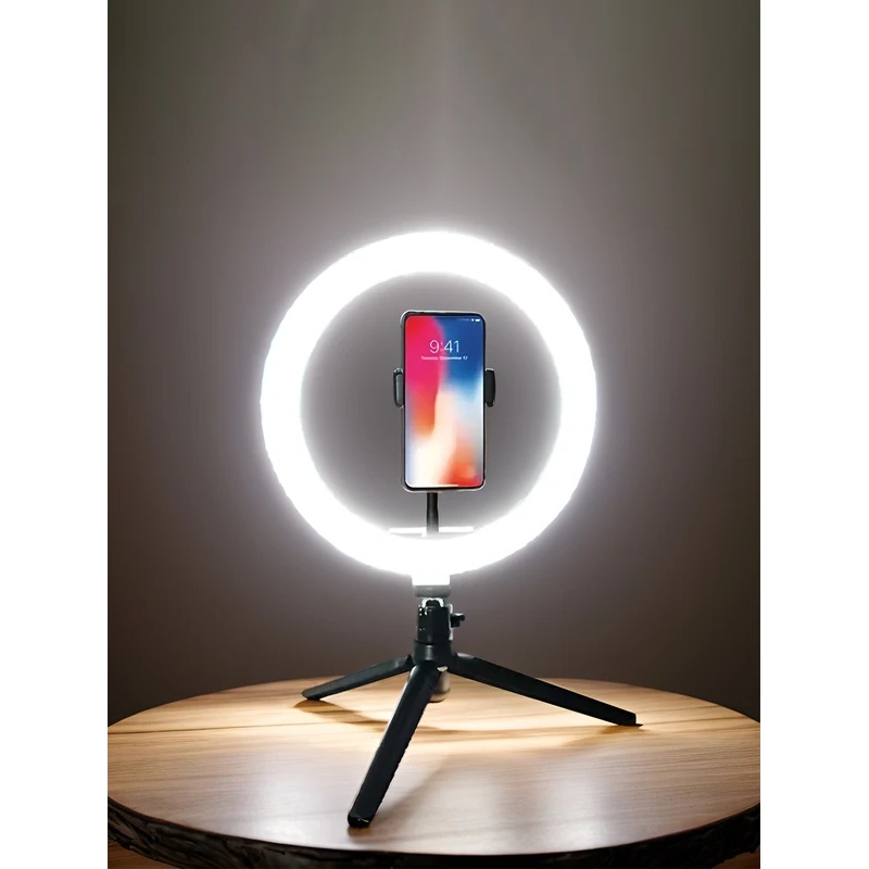 Photography Lighting Spotlight - Desiontal 26cm Ringlicht mit Stativ, RGB-Taschenlicht