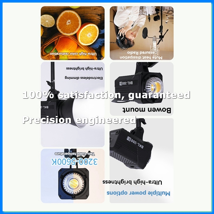 Photography Lighting Spotlight - 300W Bi-LED-Videoleuchte, kontinuierliche LED-Beleuchtung mit 2,4G